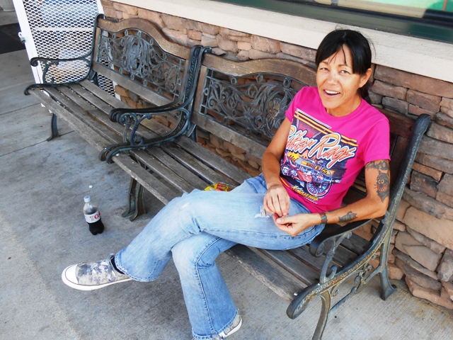 Taking a break in Tellico Plains.