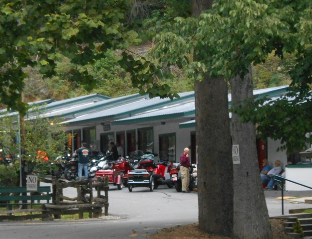 The resort at Deals Gap was full of bikers.
