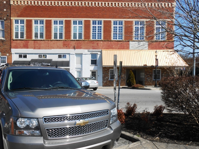 A view of one of the older buildings in Livingston.