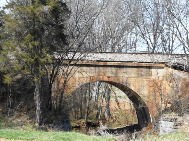 View of railroad trestle from 11E.