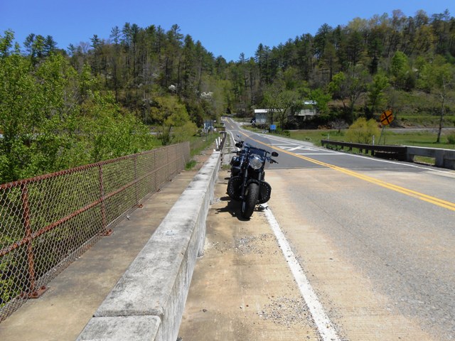 On bridge over the Hiwassee River.