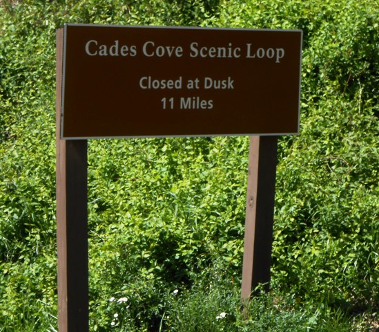 Entrance to Cades Cove loop.