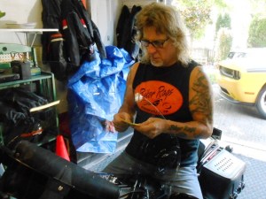 Jeff checks the route.