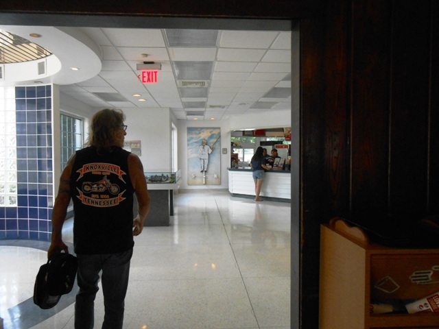 Jeff walking from the old section into the new Kentucky Fried Chicken.
