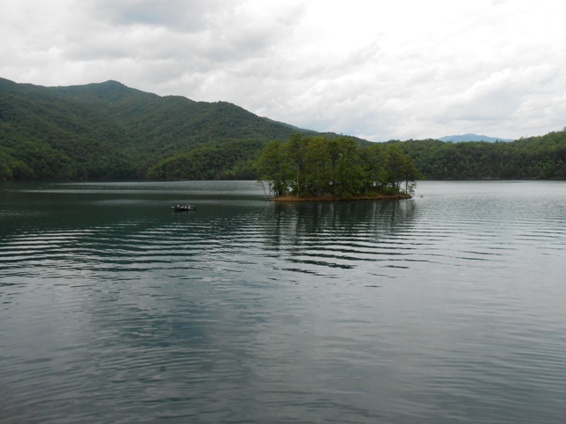 Fontana Lake on top of the dam.