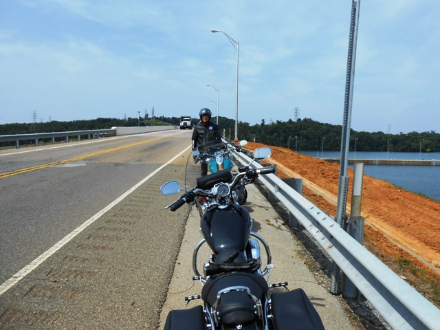 Jeff on the bridge over Watts Bar Dam.