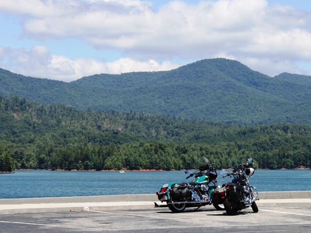 The parking lot at Hiwassee Dam.