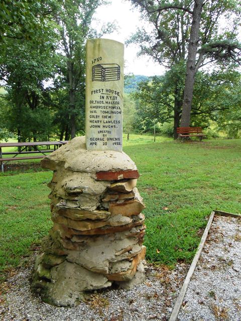 Memorial of the first house built in Kentucky.