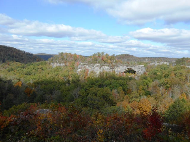 The Natural Arch is about a half mile in the distance.