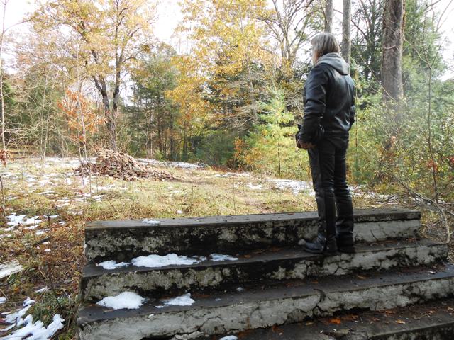 Jeff standing on the entry steps of the old Wonderland Hotel.