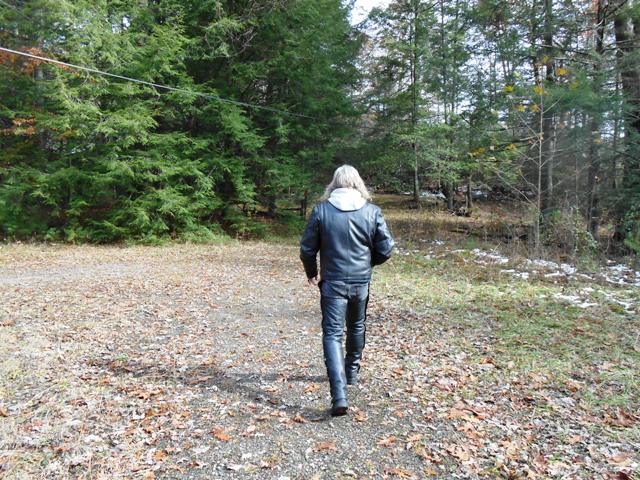 Walking toward the now abandoned village.