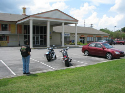 Pam getting a final look at "Family Farm" Restaurant.