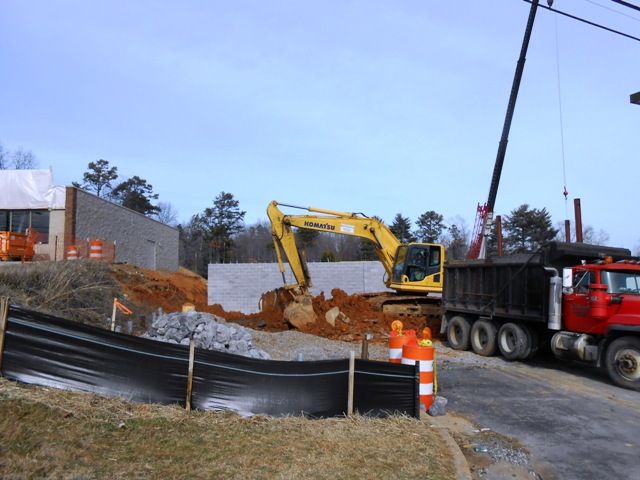 Lots of construction going on between the Honda and Harley stores on Clinton Highway.