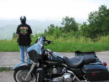 Here's Pam looking at the view.