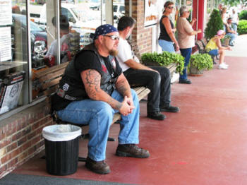 Gathering for the ride to start.