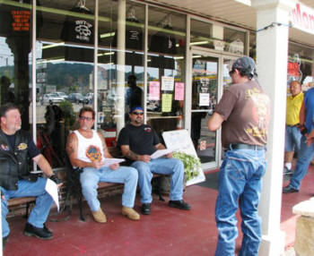 Looking over the route.