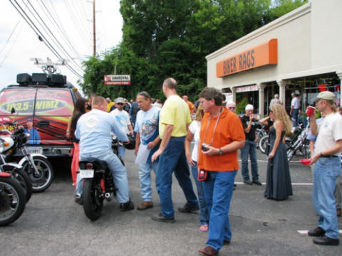 Bikes continued to arrive for the show.