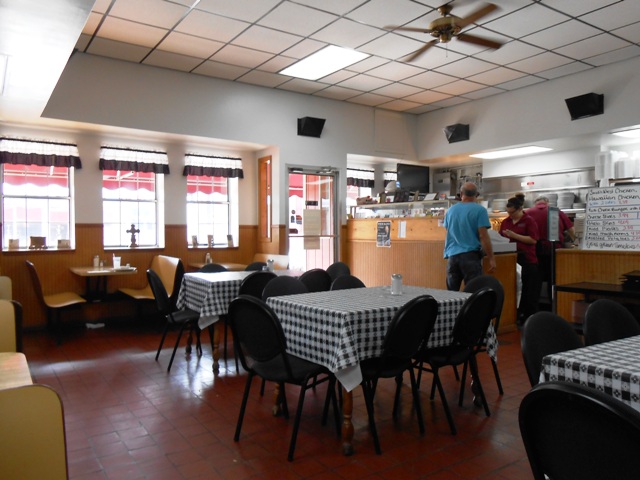 Inside Oh Henry's. Spotless and inviting.