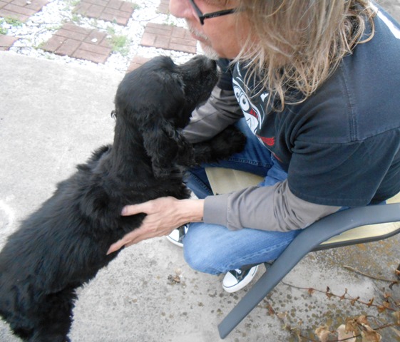 Jeff gets his welcome home greeting.