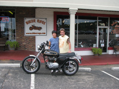 Jeff and Pam with 1979 Triumph Bonneville Special