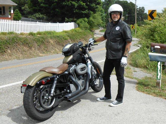 Jeff and his Sportster. Perfect bike for country roads.