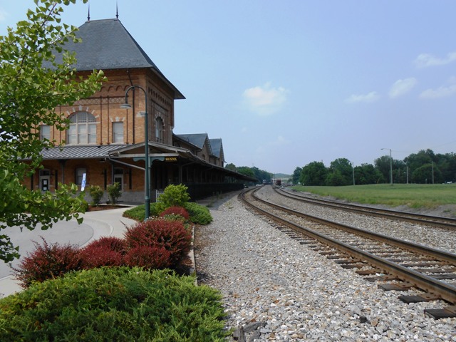 A beautifully reconditioned railroad station just below the Bristol sign.