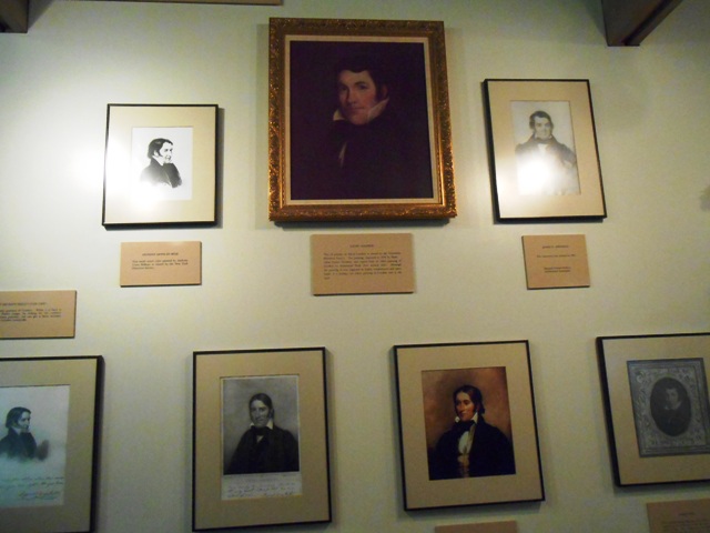 Different likenesses of Davy Crockett. 