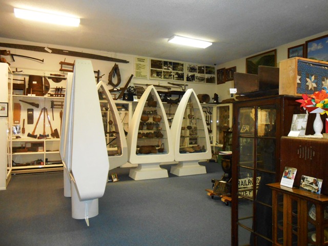 Indian artifacts fill the space.