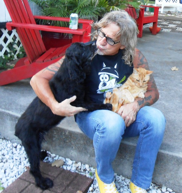 Jeff gets a wonderful greeting by the fur babies.