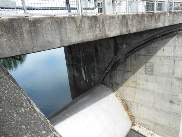 At Fontana Dam, visitors get a close of view of the dam gates.