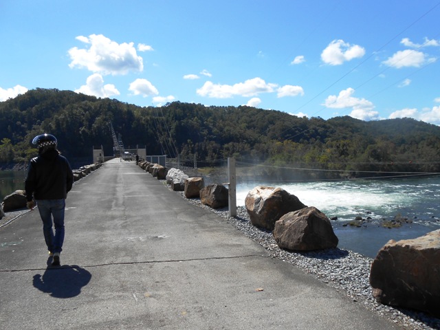 Walking toward the top.