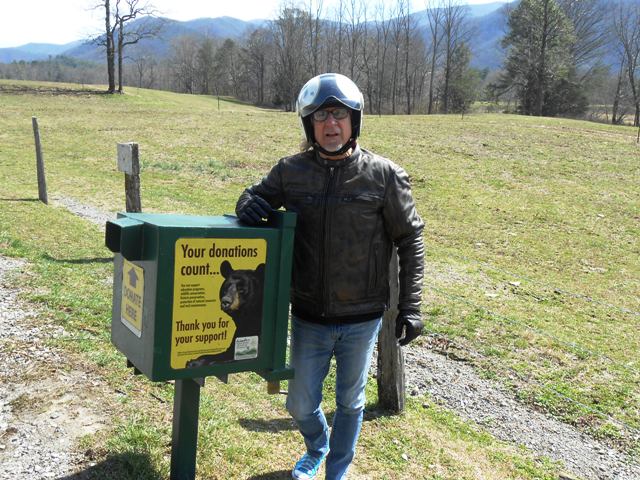 There are a few donation boxes along the route. Here's Jeff with the box at the beginning of the loop.