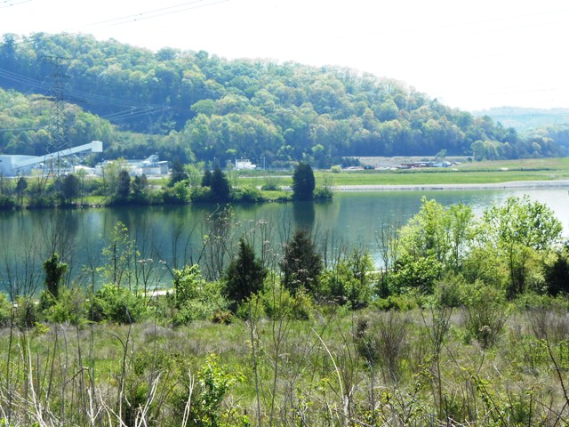 View of river below the stacks.
