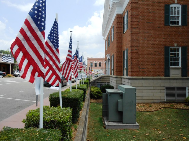 The flags, in honor of Independence Day, look fabulous!