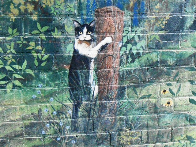 The mural is filled with detail.