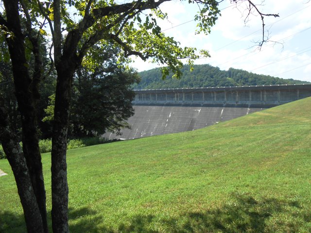 View of the back of the dam from our picnic area.