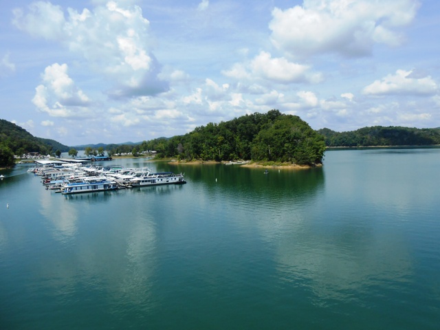 View of the marina from the bridge.