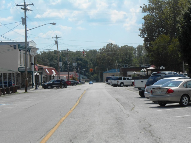 View of one of the main streets in downtown Wartburg.